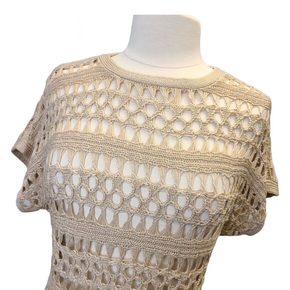 Forever 21 Beige Crochet Knit Pullover Top S - Picture 12 of 15